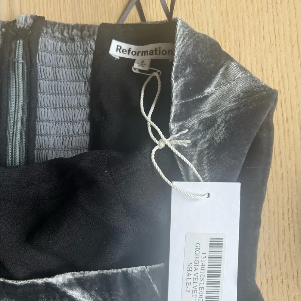 NWT reformation georgia strapless tube top velvet size 2 - Picture 4 of 6